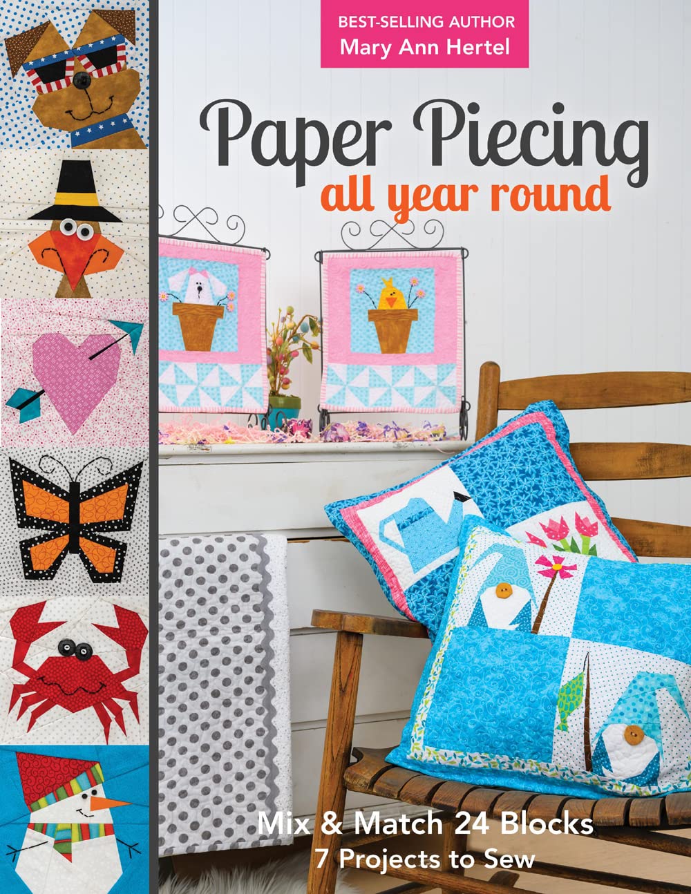 Paper Piecing All Year Round Book - Mix & Match 24 Blocks by Mary Hertel -Makeify Marketplace